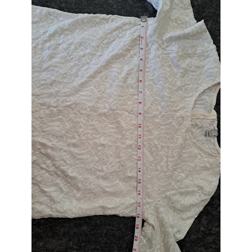 J Crew Top Ivory Textured Embroidered Jacquard Women's Size Small